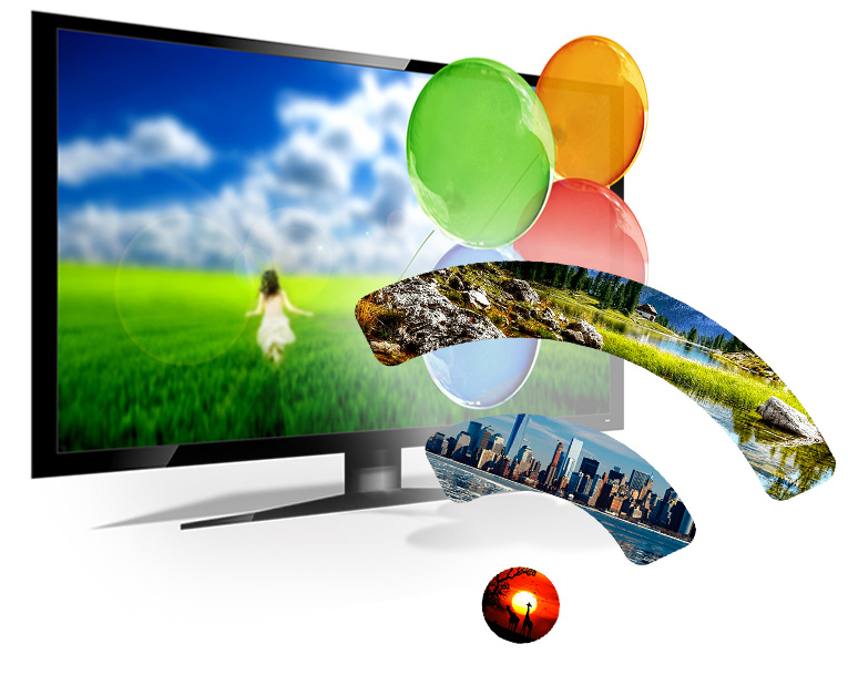 3D TV and balloons